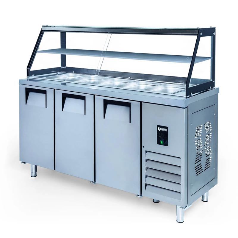 Iceinox STS.G.515.CR Camlı Servis Buzdolabı, 3 Kapılı